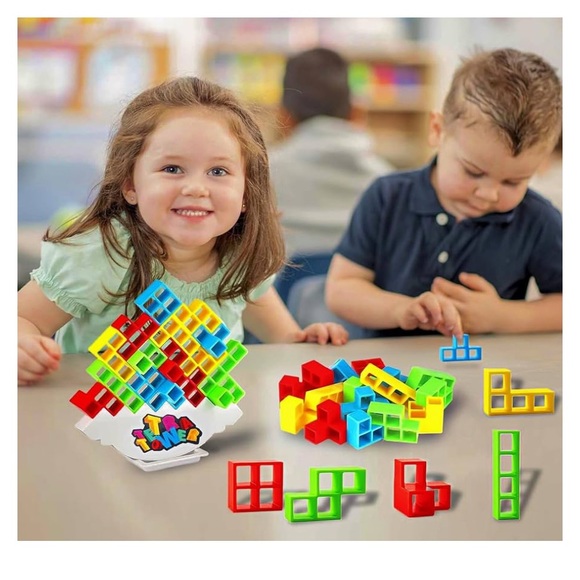 Stack Attack Game Tetra Tower, 48PCS Stacking Game for Kids, Teens & Adults New - Picture 5 of 5